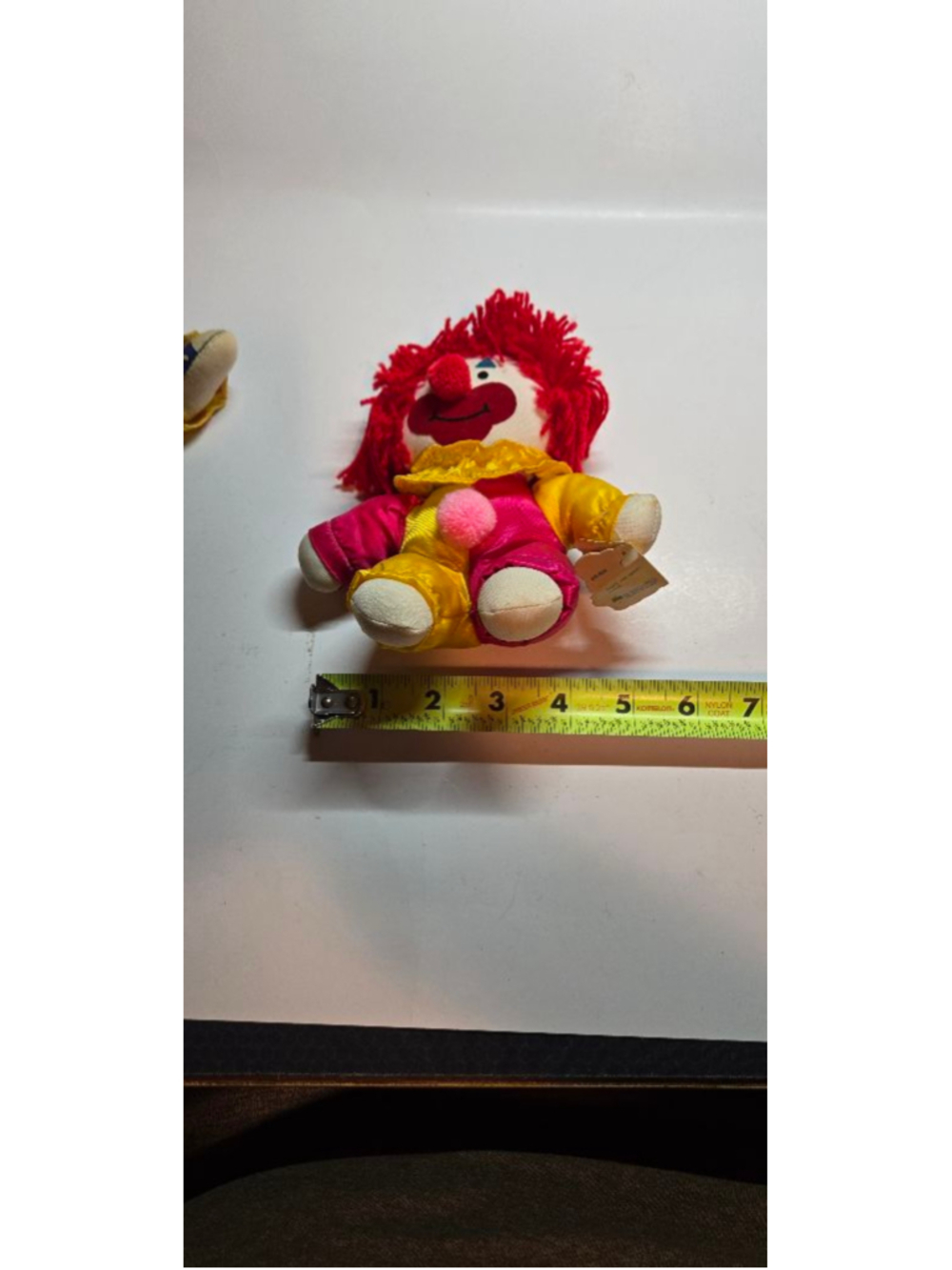 VINTAGE 1984 Dakin Clown Stuffed Plush Red Yellow Pink - Picture 10 of 10